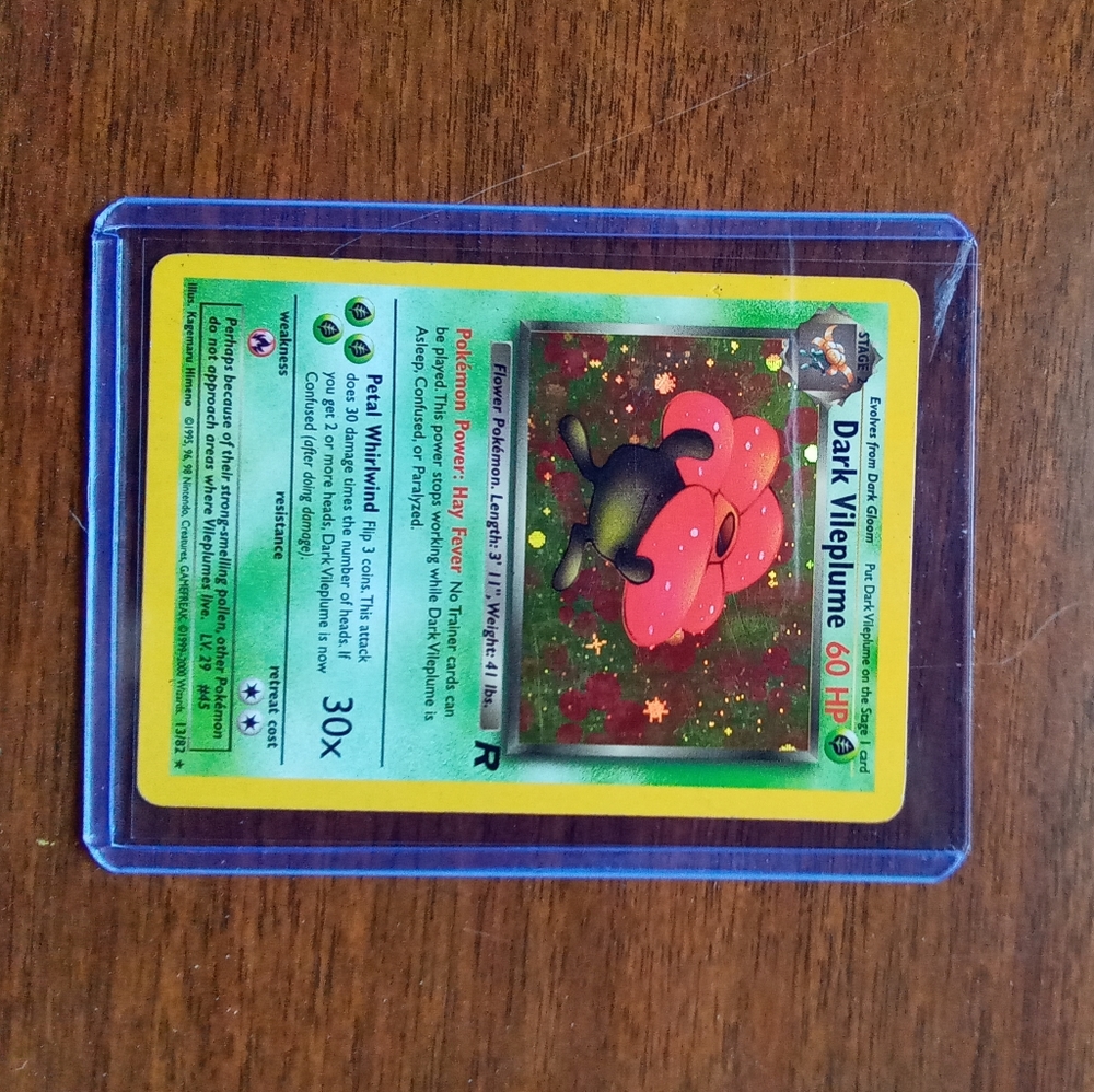Original Dark Vileplume Holographic Pokemon Card
